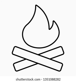 Outline campfire vector icon