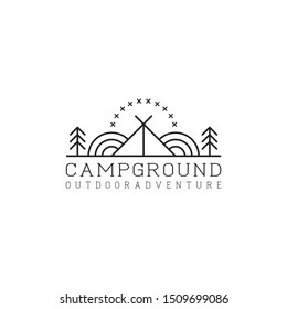 Outline Campsite Logo Vector Illustration Stock Vector (Royalty Free ...