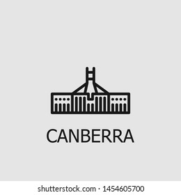 Outline canberra vector icon. Canberra illustration for web, mobile apps, design. Canberra vector symbol. svg