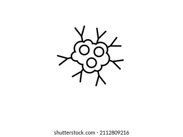 Outline Cancer Cell Icon Vector Illustration