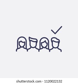 Outline candidate icon illustration,vector selected sign symbol