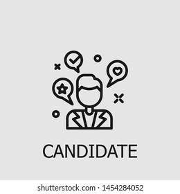 Outline candidate vector icon. Candidate illustration for web, mobile apps, design. Candidate vector symbol.