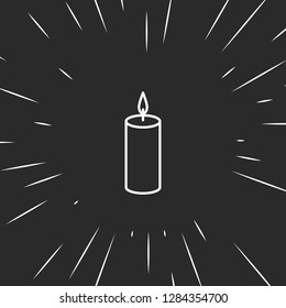 Outline candle icon, illustrated icon for modern web and mobile design, simple and minimal symbol of candle