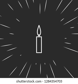 Outline candle icon, illustrated icon for modern web and mobile design, simple and minimal symbol of candle