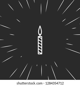 Outline candle icon, illustrated icon for modern web and mobile design, simple and minimal symbol of candle