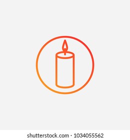 Outline candle icon.gradient illustration isolated vector sign symbol