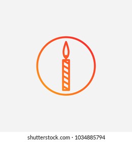 Outline candle icon.gradient illustration isolated vector sign symbol