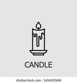 Outline candle vector icon. Candle illustration for web, mobile apps, design. Candle vector symbol.