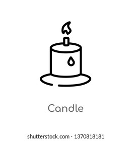 outline candle vector icon. isolated black simple line element illustration from beauty concept. editable vector stroke candle icon on white background