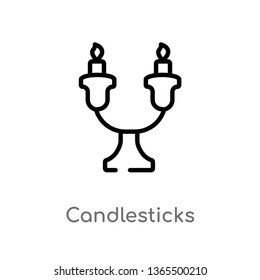 outline candlesticks vector icon. isolated black simple line element illustration from miscellaneous concept. editable vector stroke candlesticks icon on white background