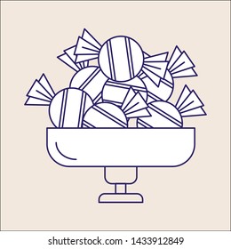 Outline candy icon isolated. Candy symbol for website design mobile application ui. Editable stroke