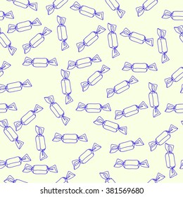 the outline of the candy seamless pattern. Background for cafe, restaurant, eatery, diner,