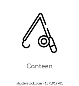 outline canteen vector icon. isolated black simple line element illustration from camping concept. editable vector stroke canteen icon on white background