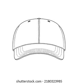 Outline Cap Template Vector Illustration Copy Stock Vector (Royalty ...