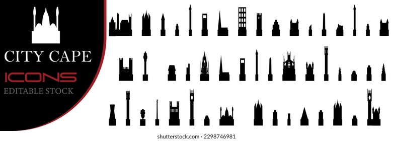 Outline Cape Town skyline. Vector drawing with strokes on a white background