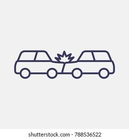Outline car accident icon illustration isolated vector sign symbol