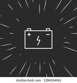 Outline car battery icon, illustrated icon for modern web and mobile design, simple and minimal symbol of car battery