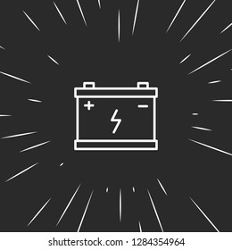 Outline car battery icon, illustrated icon for modern web and mobile design, simple and minimal symbol of car battery