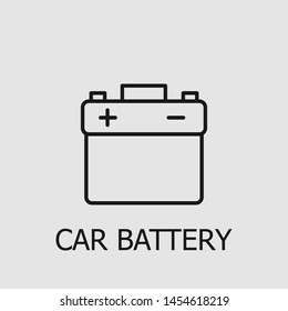 Outline car battery vector icon. Car battery illustration for web, mobile apps, design. Car battery vector symbol.