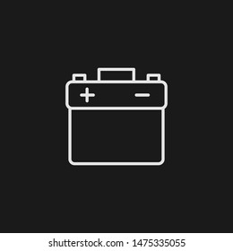 Outline car battery vector icon. Car battery illustration for web, mobile apps, design. Car battery vector symbol.