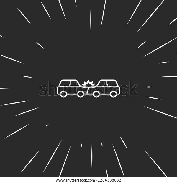 Outline car crash\
icon, illustrated icon for modern web and mobile design, simple and\
minimal symbol of car\
crash