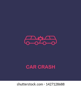Outline car crash icon.car crash vector illustration. Symbol for web and mobile