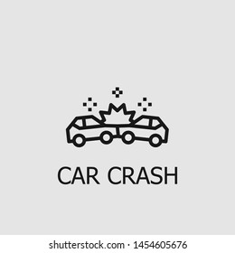 Outline car crash vector icon. Car crash illustration for web, mobile apps, design. Car crash vector symbol.