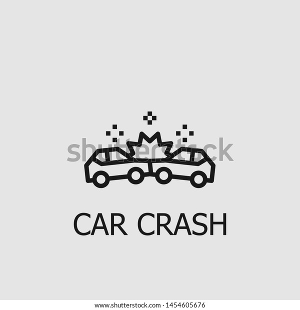 Outline car crash vector\
icon. Car crash illustration for web, mobile apps, design. Car\
crash vector symbol.