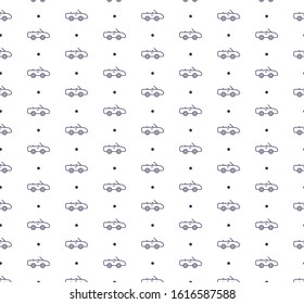 Outline car icon pattern seamless white background.