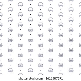 Outline car icon pattern seamless white background.
