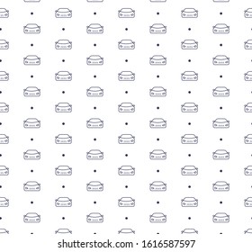 Outline car icon pattern seamless white background.