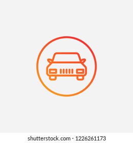 Outline car icon,gradient illustration,vector auto sign symbol
