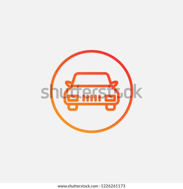 Outline car icon,gradient illustration,vector auto\
sign symbol