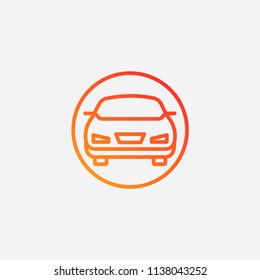 Outline car icon,gradient illustration,vector automobile sign symbol