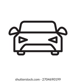 Ícone Vetor de Ilustração de Carro de Contorno para Design de Transporte