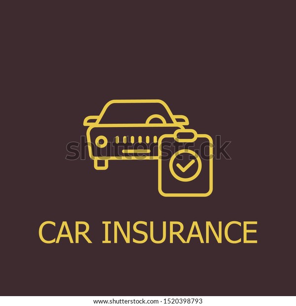Outline\
car insurance vector icon. Car insurance illustration for web,\
mobile apps, design. Car insurance vector\
symbol.