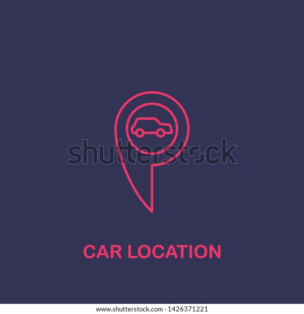 Outline car location icon.car location vector\
illustration. Symbol for web and\
mobile