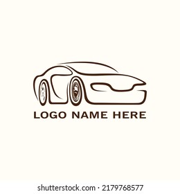 Outline car logo vector template