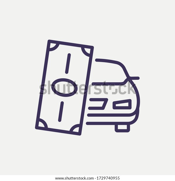 Outline car on sale icon.car on sale vector\
illustration. Symbol for web and\
mobile