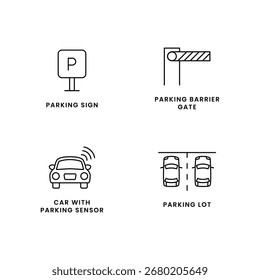Outline Car Parking Lot Sensor Icon