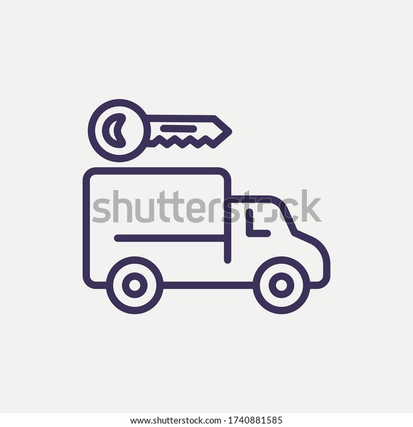 Outline car rental icon.car rental vector\
illustration. Symbol for web and\
mobile