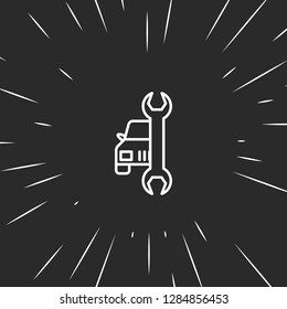 Outline car service icon, illustrated icon for modern web and mobile design, simple and minimal symbol of car service