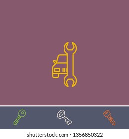 Outline car service icon.Best car service vector, illustrated icon for modern web and mobile design.Bonus broken key symbol