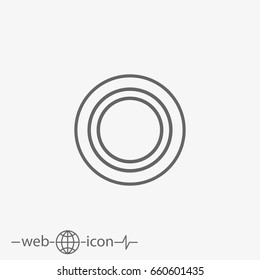 outline car tire vector icon