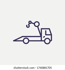 Outline car towing truck icon.car towing truck vector illustration. Symbol for web and mobile