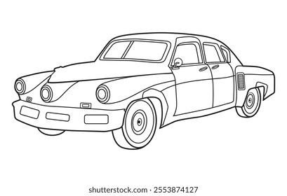 Outline car vector drawing concept design.Vehicle outline sketch
illustration isolated on white background.car line art for coloring book.
Car icon set.Transport symbol.Vector illustration.