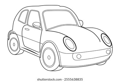 
Outline car vector drawing concept design.Vehicle outline sketch illustration isolated on white background.car line art for coloring book.Car icon set.Transport symbol.Vector illustration.
