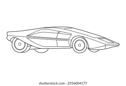 
Outline car vector drawing concept design.Vehicle outline sketch illustration isolated on white background.car line art for coloring book.Car icon set.Transport symbol.Vector illustration.