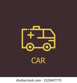 Outline car vector icon. Car illustration for web, mobile apps, design. Car vector symbol.