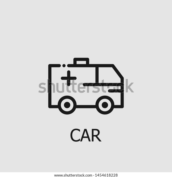 Outline car vector icon. Car illustration\
for web, mobile apps, design. Car vector\
symbol.